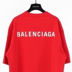 Balenciaga Logo Medium Fit T-shirt in Red