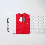 Balenciaga Logo Medium Fit T-shirt in Red