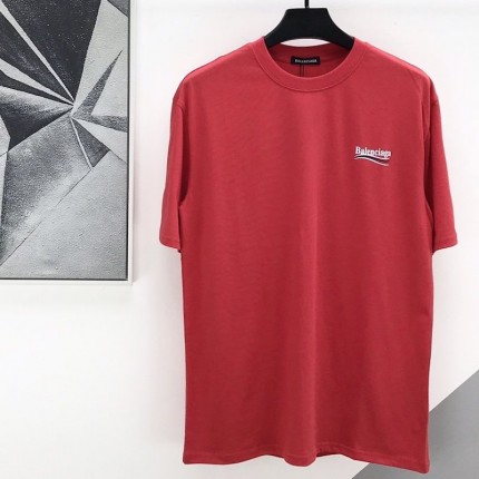 Balenciaga logo printed short sleeves T-shirt Red