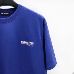 Balenciaga logo printed short sleeves T-shirt Royal Blue