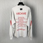 Balenciaga Music Archive Series Connected Long Sleeve T-shirt Oversized in Grey