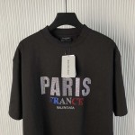 Balenciaga Paris Strass T-shirt Oversized in Black