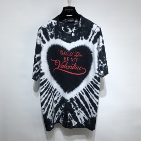 Balenciaga Valentine's Day 22 Tie-dye Rib Triangle T-shirt Oversized in Black