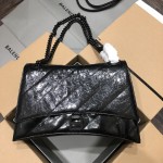 Balenciaga Women's Crush Medium Chain Bag Quilted in Black