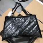 Balenciaga Women's Crush Medium Chain Bag Quilted in Black