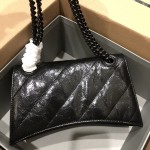 Balenciaga Women's Crush Small Chain Bag Quilted in Black