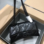 Balenciaga Women's Crush Small Chain Bag Quilted in Black