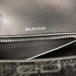 Balenciaga Women's Hourglass Small Handbag BB Monogram Coated Canvas in Black