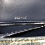 Balenciaga Women's Hourglass Small Handbag BB Monogram Coated Canvas in Blue