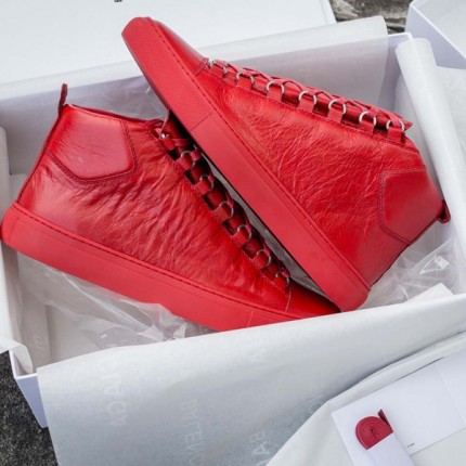 Balenciaga Arena High Sneakers Red