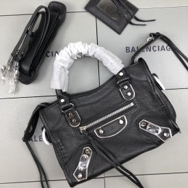 Balenciaga Classic City Shoulder Bag Black/Silver