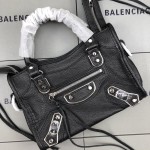 Balenciaga Classic City Shoulder Bag Black/Silver