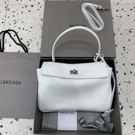 Balenciaga Rodeo Small Handbag in White / Silver Hardware