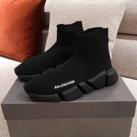 Balenciaga Speed Clear Sole Sneakers Black Color