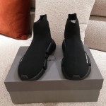 Balenciaga Speed Clear Sole Sneakers Black Color