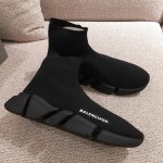 Balenciaga Speed Clear Sole Sneakers Black Color