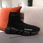 Balenciaga Speed Clear Sole Sneakers Black Color