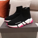 Balenciaga Speed Clear Sole Sneakers Black / Rose