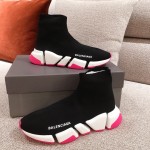 Balenciaga Speed Clear Sole Sneakers Black / Rose