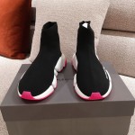 Balenciaga Speed Clear Sole Sneakers Black / Rose