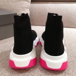 Balenciaga Speed Clear Sole Sneakers Black / Rose