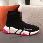 Balenciaga Speed Clear Sole Sneakers Black / Rose