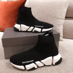 Balenciaga Speed Clear Sole Sneakers Black / White