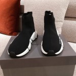 Balenciaga Speed Clear Sole Sneakers Black / White