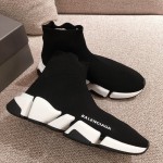 Balenciaga Speed Clear Sole Sneakers Black / White