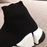 Balenciaga Speed Clear Sole Sneakers Black / White