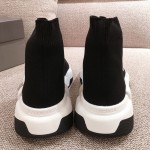 Balenciaga Speed Clear Sole Sneakers Black / White