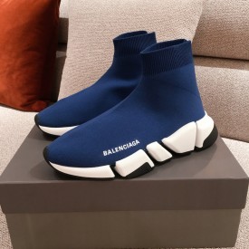 Balenciaga Speed Clear Sole Sneakers Blue