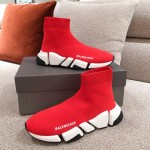 Balenciaga Speed Clear Sole Sneakers Red