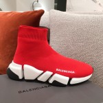 Balenciaga Speed Clear Sole Sneakers Red