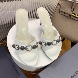 Balenciaga Cagole 70MM Sandal White