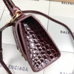 Balenciaga Women's Hourglass Xs Handbag in Dark Red 