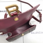 Balenciaga Women's Hourglass Xs Handbag in Dark Red 