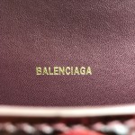 Balenciaga Women's Hourglass Xs Handbag in Dark Red 