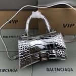 Balenciaga Women's Hourglass Xs Handbag in Silver