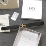 Balenciaga Women BB Thin Belt Black / Gold