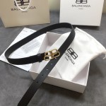 Balenciaga Women BB Thin Belt Black / Gold