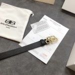 Balenciaga Women BB Thin Belt Black / Gold