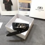 Balenciaga Women BB Thin Belt Black / Silver