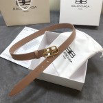 Balenciaga Women BB Thin Belt Tan / Gold