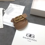 Balenciaga Women BB Thin Belt Tan / Gold