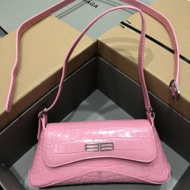 Balenciaga Women's Xx Small Flap Bag Crocodile Embossed in Pink