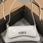 Balenciaga Women's Xx Small Flap Bag Crocodile Embossed in White