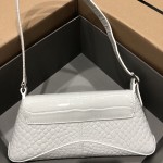 Balenciaga Women's Xx Small Flap Bag Crocodile Embossed in White