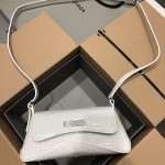 Balenciaga Women's Xx Small Flap Bag Crocodile Embossed in White