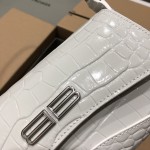 Balenciaga Women's Xx Small Flap Bag Crocodile Embossed in White